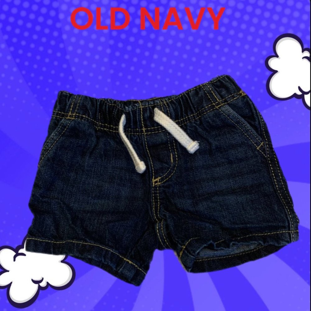 OLD NAVY DENIM DARK BLUE SHORTS FOR KIDS SIZE 0-3 MONTHS